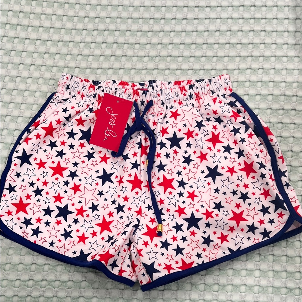 Jockey Women's Starry Athletic Shorts - Red and Blue